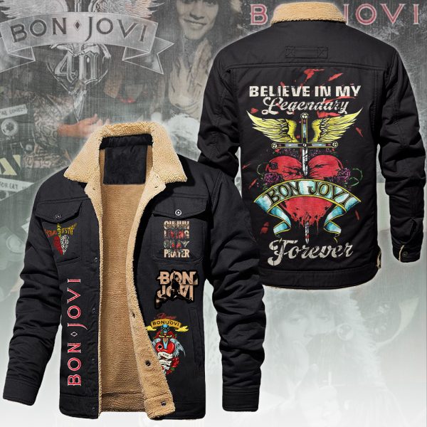 Bon Jovi 2D Winter Fleece Jacket - ANHNV 4974