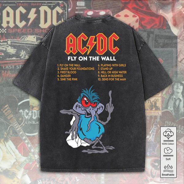 Rock Music 2D Acid Washed Cotton Shirt - ANHNV 4979