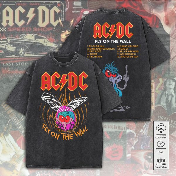 Rock Music 2D Acid Washed Cotton Shirt - ANHNV 4979