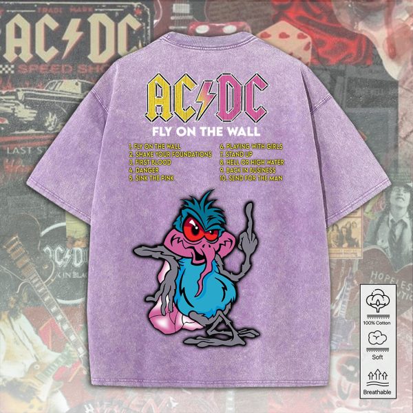 Rock Music 2D Acid Washed Cotton Shirt - ANHNV 4980