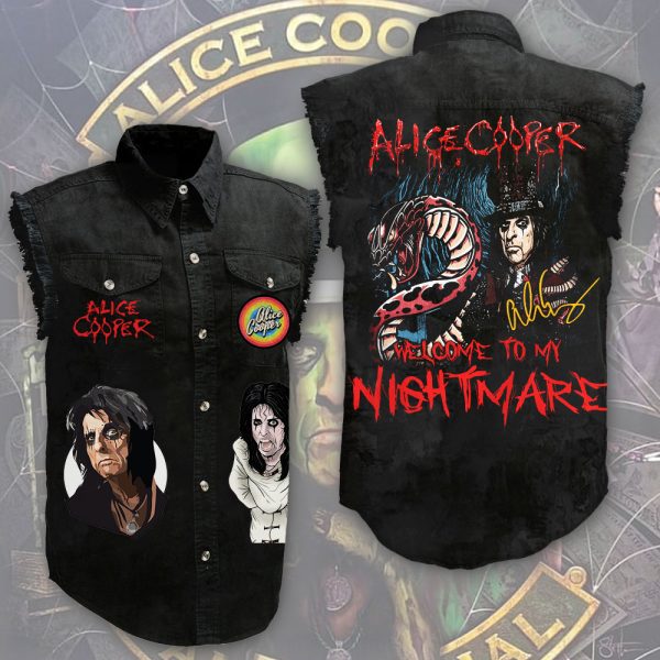 Alice Cooper 3D Lightweight Sleeveless Denim Shirt - ANHNV 4884