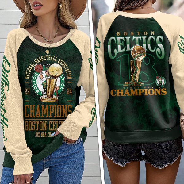 Boston Celtics Round Neck Raglan Sleeve Sweatshirt – HOATT 5362