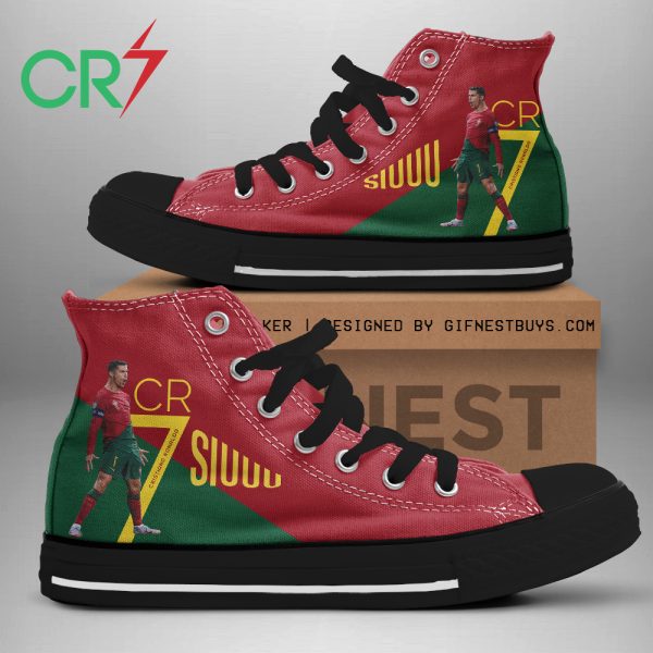 Cristiano Ronaldo x Portugal National Football Team High Top Canvas Shoes - HOATT 5498