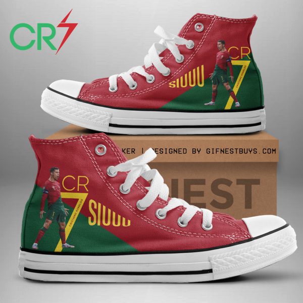 Cristiano Ronaldo x Portugal National Football Team High Top Canvas Shoes - HOATT 5498