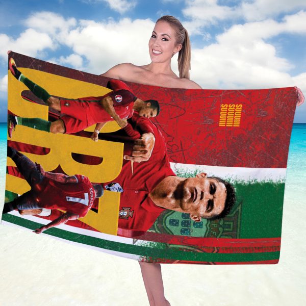 Cristiano Ronaldo x Portugal National Football Team Rectangle Beach Towel - HOATT 5687