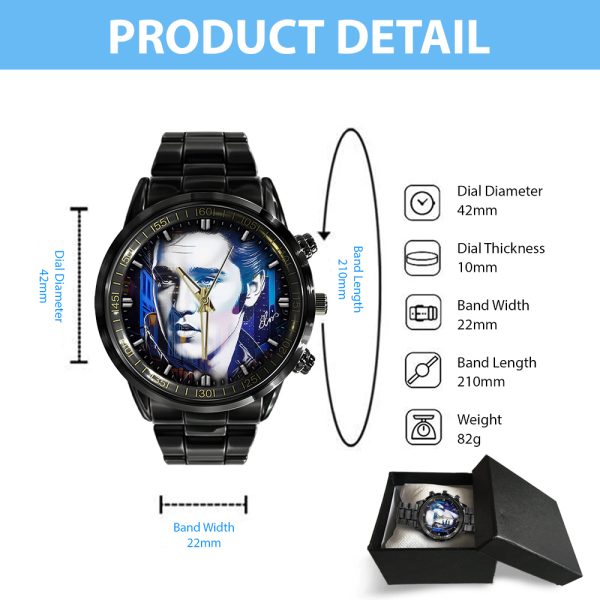 Elvis Presley Black Stainless Steel Watch - GNE 746