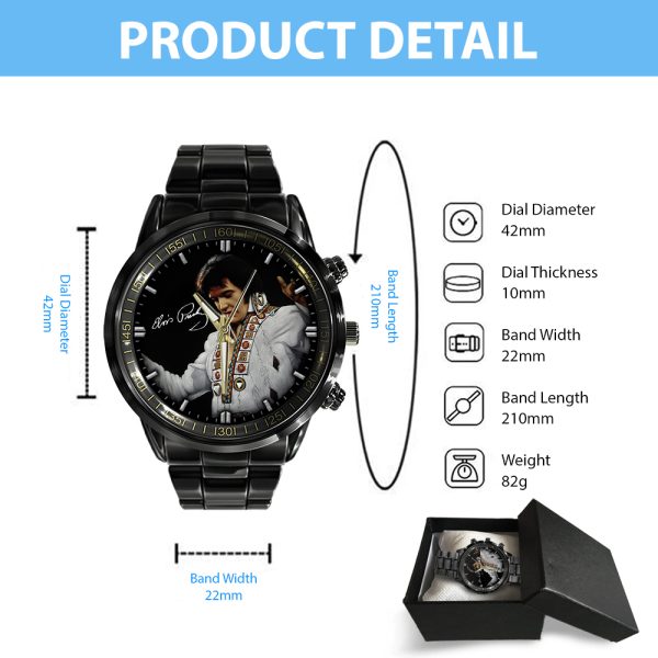 Elvis Presley Black Stainless Steel Watch - GNE 747