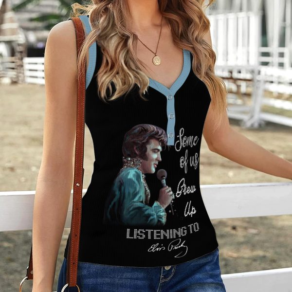 Elvis Presley Women V-Neck Ribbed Tank Top - HOATT 5467