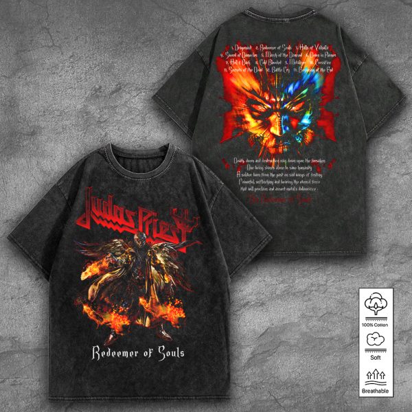 Judas Priest 2D Acid Washed Cotton Shirt - TANTN 7567