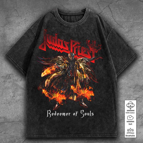 Judas Priest 2D Acid Washed Cotton Shirt - TANTN 7567