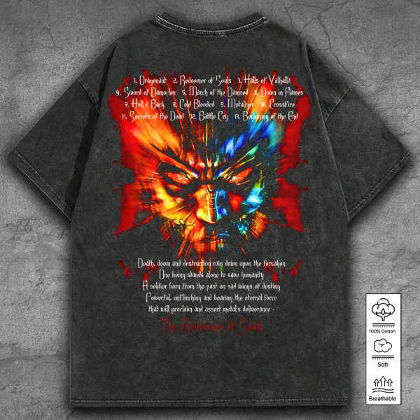 Judas Priest 2D Acid Washed Cotton Shirt - TANTN 7567