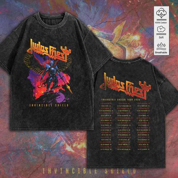 Judas Priest 2D Acid Washed Cotton Shirt - TANTN 7568