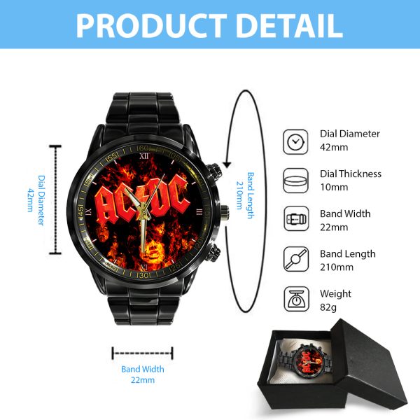 Rock Music Black Stainless Steel Watch - GNE 817