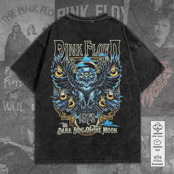 Pink Floyd 2D Acid Washed Cotton Shirt - GNE 781