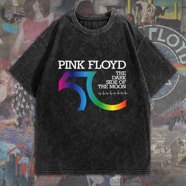 Pink Floyd 2D Acid Washed Cotton Shirt - HOATT 5645