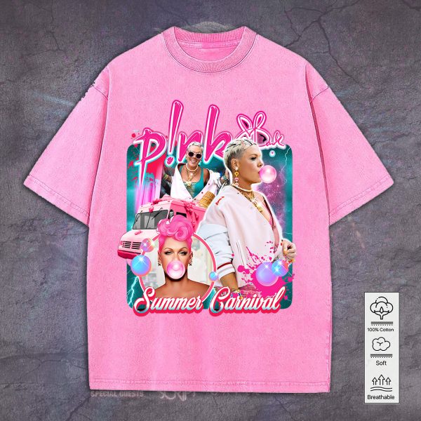 P!nk 2D Acid Washed Cotton Shirt - TANTN 7592