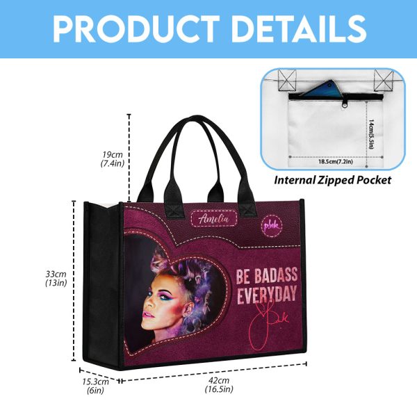 Personalized P!nk Canvas Tote Bag - VANDH 3204