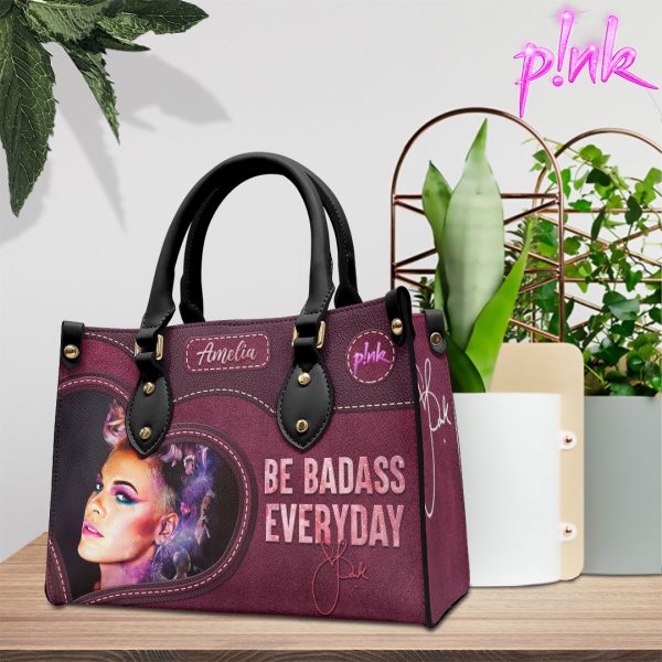 Personalized P!nk Leather HandBag - VANDH 3202