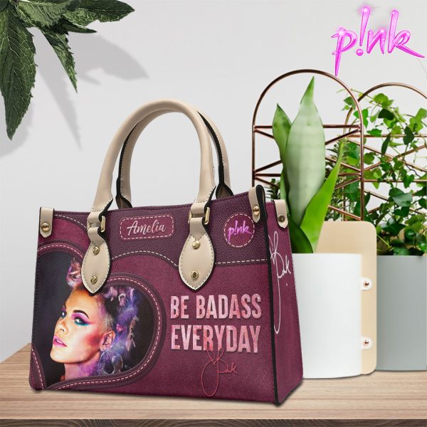 Personalized P!nk Leather HandBag - VANDH 3202