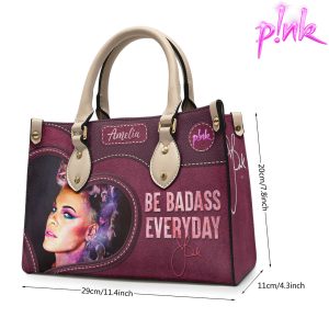 Personalized P!nk Leather HandBag - VANDH 3202