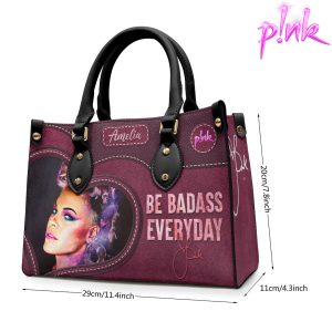 Personalized P!nk Leather HandBag - VANDH 3202