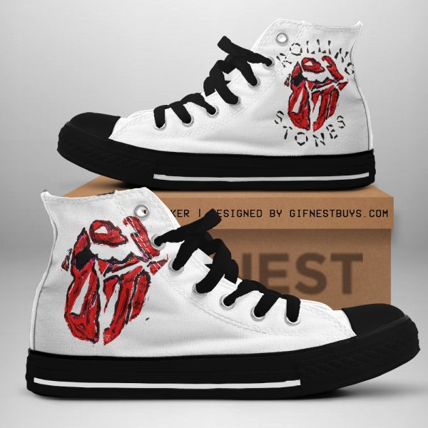 The Rolling Stones High Top Canvas Shoes - TANTN 7584