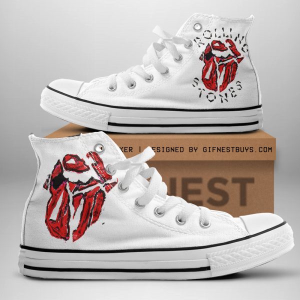 The Rolling Stones High Top Canvas Shoes - TANTN 7584