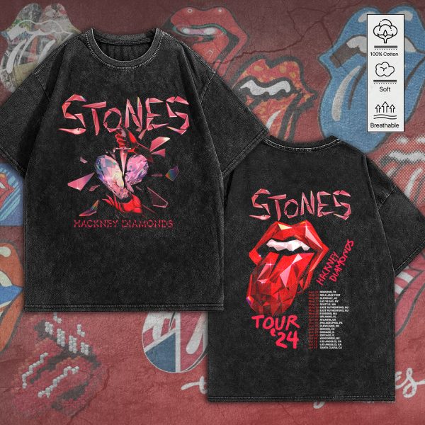 The Rolling Stones 2D Acid Washed Cotton Shirt - HOATT 5642