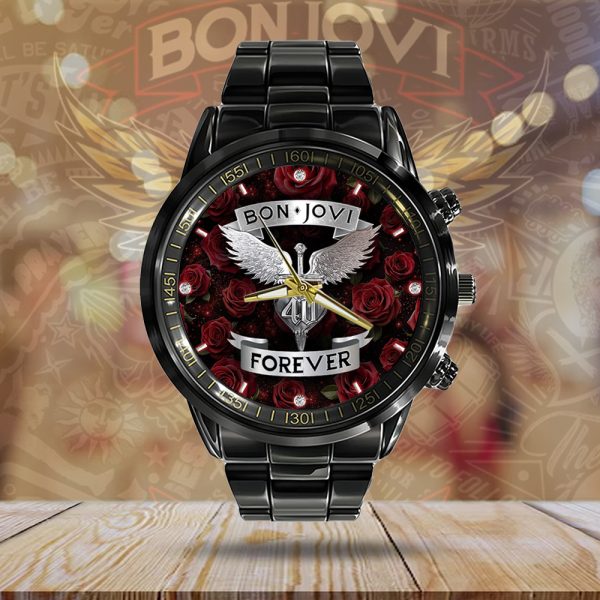 Bon Jovi Black Stainless Steel Watch - GNE 1075