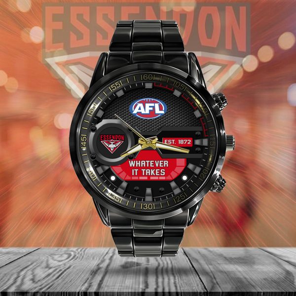 Essendon FC Black Stainless Steel Watch - MAITM 7902