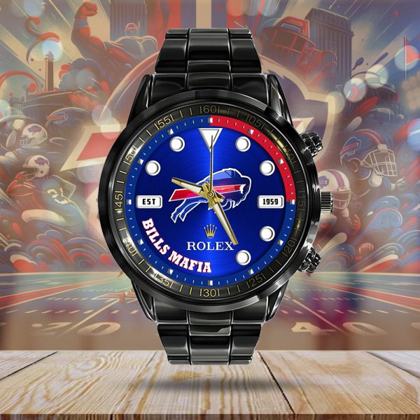Buffalo Bills x Rolex Black Stainless Steel Watch - MAITM 7791