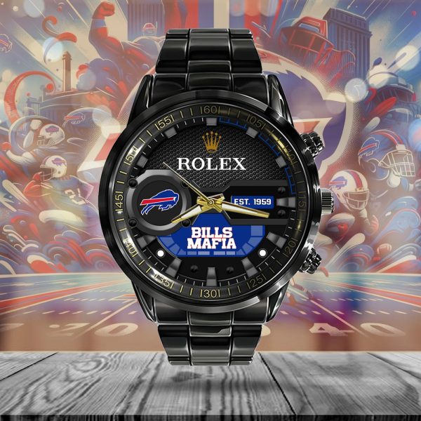 Buffalo Bills x Rolex Black Stainless Steel Watch - MAITM 7792