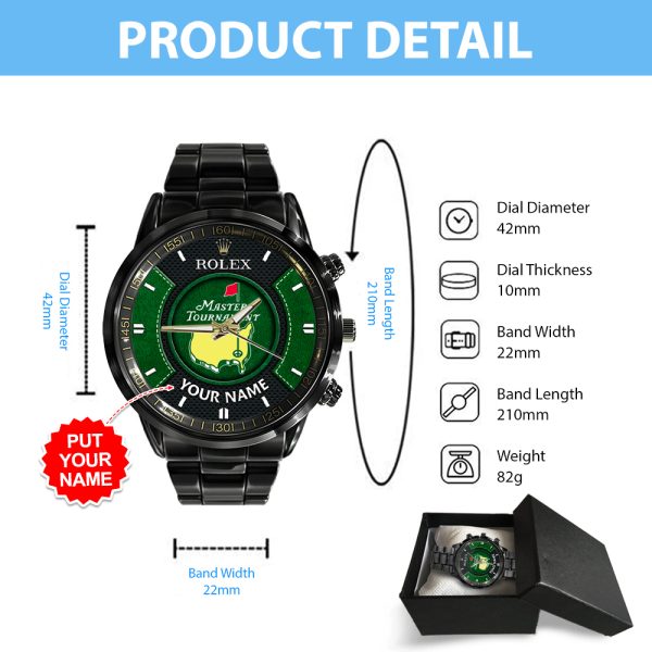 Golf Personalized Masters Tournament x Rolex Black Stainless Steel Watch - MAITM 7630