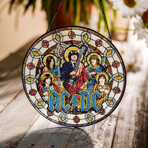 Rock Music Round Stained Glass Suncatcher - GNE 1160