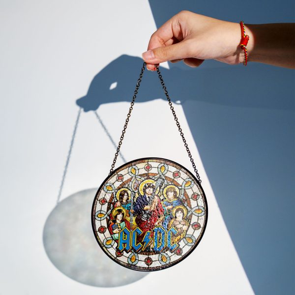 Rock Music Round Stained Glass Suncatcher - GNE 1160