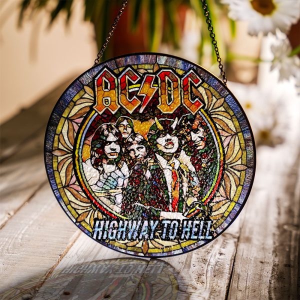 Rock Music Round Stained Glass Suncatcher - GNE 1231