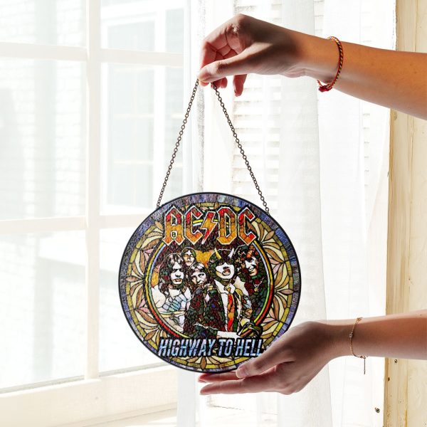 Rock Music Round Stained Glass Suncatcher - GNE 1231