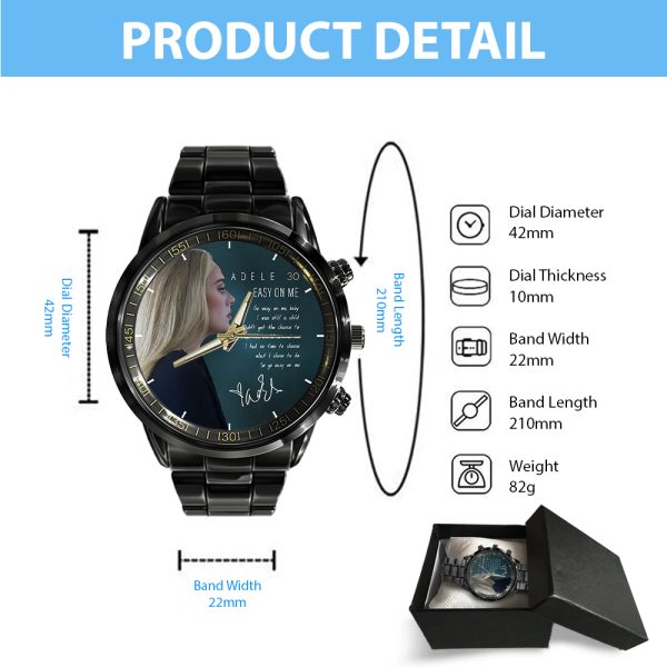 Adele Black Stainless Steel Watch - HOATT 6007