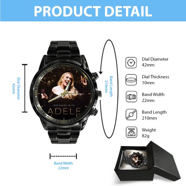 Adele Black Stainless Steel Watch - HOATT 6008