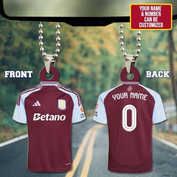 Personalized Aston Villa Custom Shape 2-sided Acrylic Car Ornament - HUNGVV 6950
