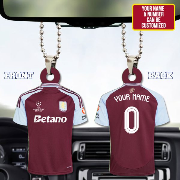 Personalized Aston Villa Custom Shape 2-sided Acrylic Car Ornament - HUNGVV 6951
