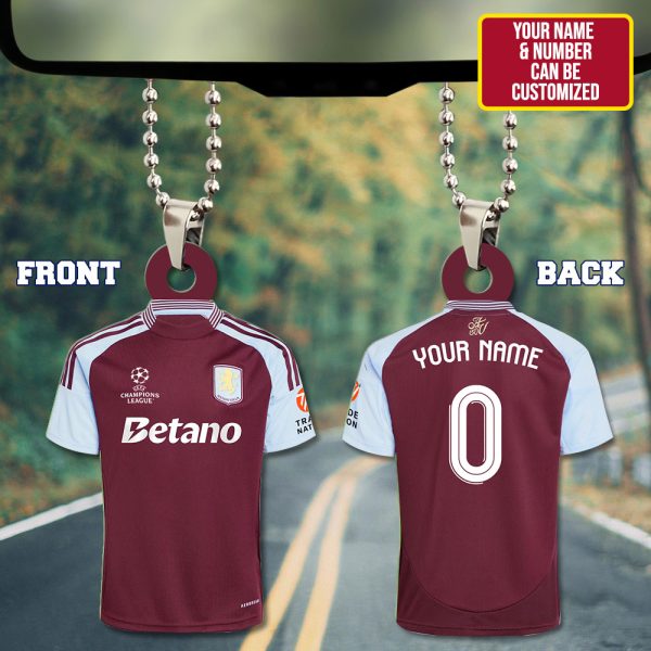Personalized Aston Villa Custom Shape 2-sided Acrylic Car Ornament - HUNGVV 6951