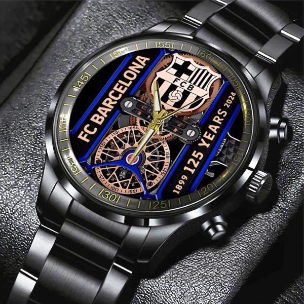 FC Barcelona Black Stainless Steel Watch - HUNGVV 6972