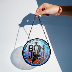 Bon Jovi Round Stained Glass Suncatcher - VANDH 3372