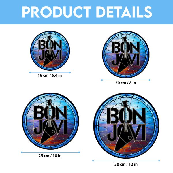 Bon Jovi Round Stained Glass Suncatcher - VANDH 3372