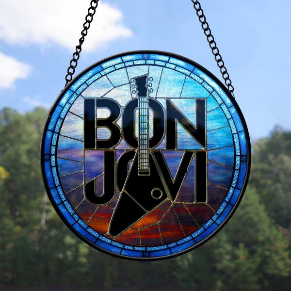 Bon Jovi Round Stained Glass Suncatcher - VANDH 3372