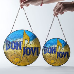 Bon Jovi Round Stained Glass Suncatcher - VANDH 3373