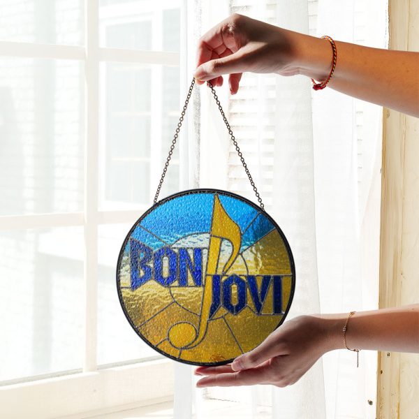 Bon Jovi Round Stained Glass Suncatcher - VANDH 3373