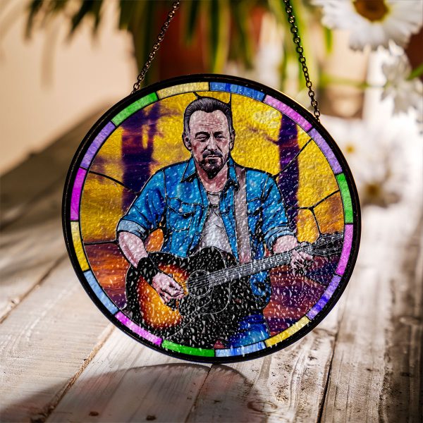Bruce Springsteen Round Stained Glass Suncatcher - VANDH 3371
