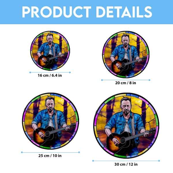 Bruce Springsteen Round Stained Glass Suncatcher - VANDH 3371